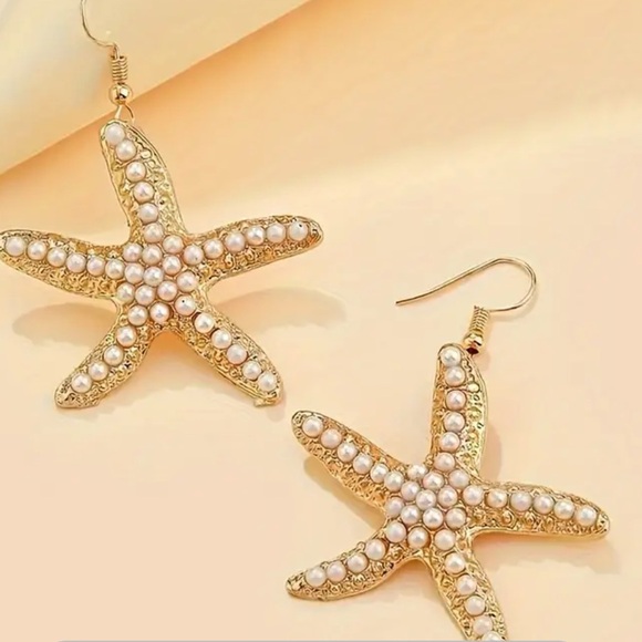 NEW! Hawaiian Hibiscus Seashell Earrings Rhinestones Beach Jewelry - Picture 3 of 7